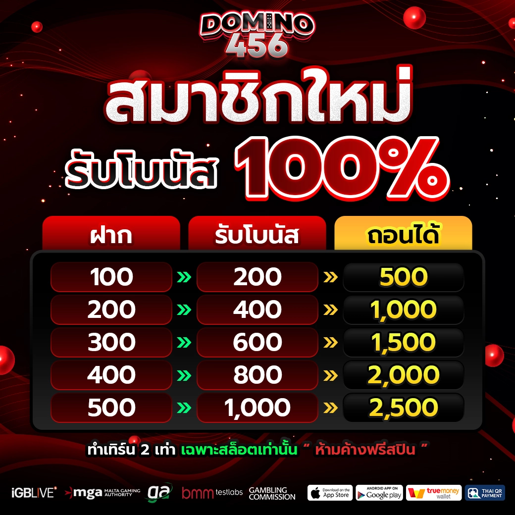 PROMOTION DOMINO456 สมาชิกใหม่ 100%
